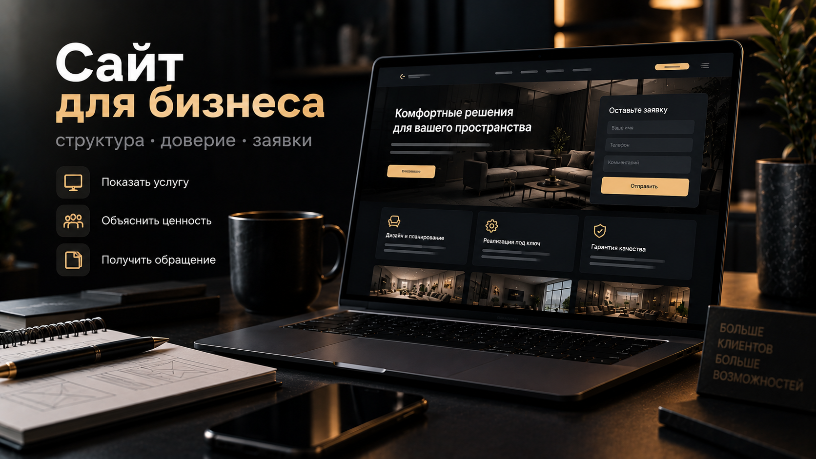 Сайт для бизнеса с формой заявок